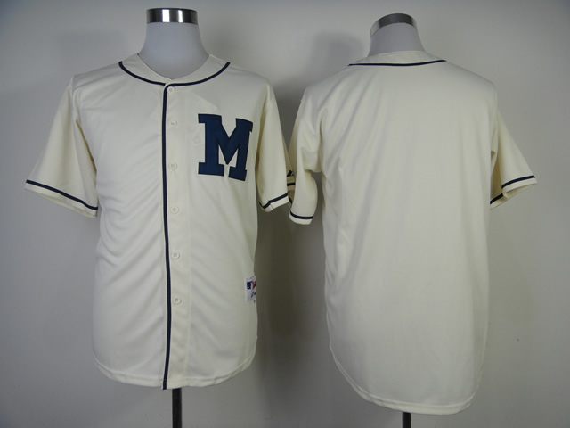 Men Milwaukee Brewers Blank Cream Throwback 1913 MLB Jerseys